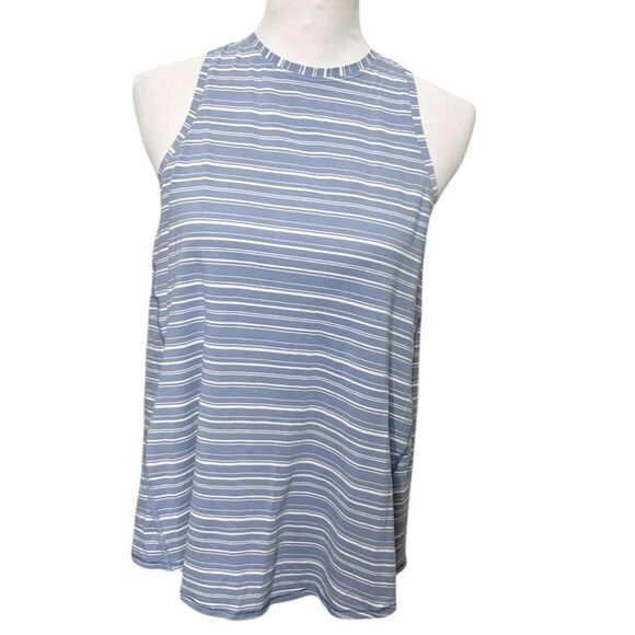 Lululemon Striped All Tied Up Open Back Sleeveless Tank Top Stretch Gray Size 4 - Picture 2 of 9